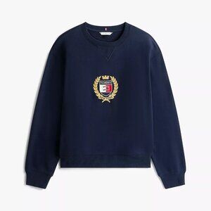 TOMMY HILFIGER WOMEN'S CREST LOGO FLEECE SWEATSHIRT NWT SIZE L